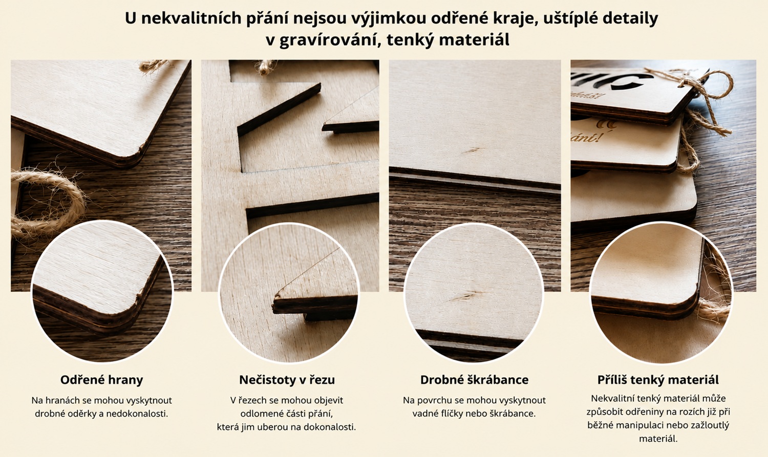 Kvalitní materiály - originální přání Dekorace z Česka